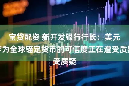 宝贷配资 新开发银行行长：美元作为全球锚定货币的可信度正在遭受质疑